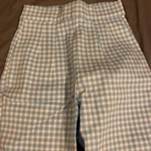 CIGARETTE PANTS IN BLUE GINGHAM - VIXEN BY MICHELINE PITT